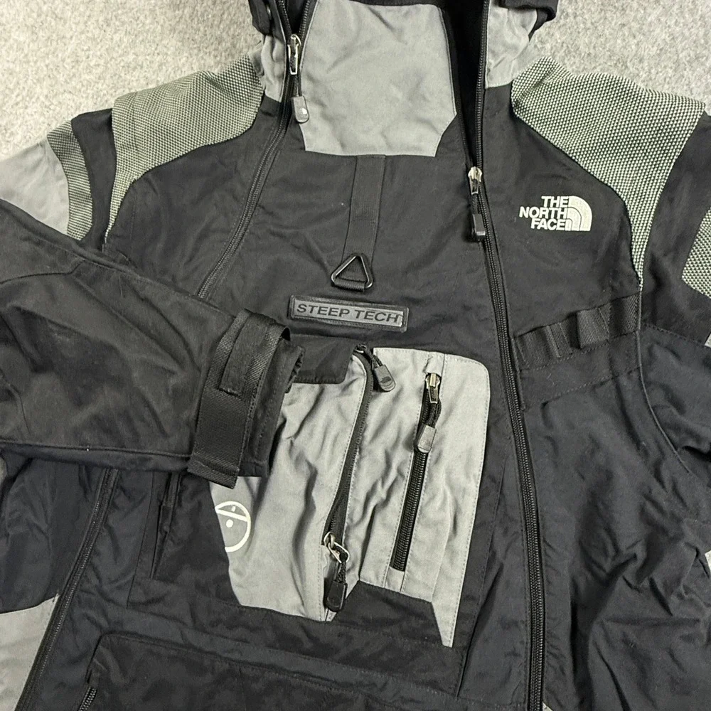 The North Face Steep Tech Jacket Mens L Black Gray F08 2008 Ski Gorpcore
